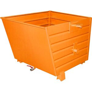 Späne-Stapelkipper BSL mit Lochblechboden, Volumen 0,9 m³, gelborange eurokraft pro Image