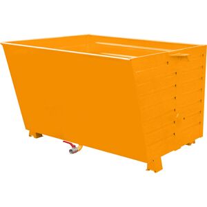 Späne-Stapelkipper BSL mit Lochblechboden, Volumen 1,5 m³, gelborange eurokraft pro Image