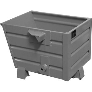 Späne-Stapelkipper BSS mit Siebblecheinsatz, Volumen 0,3 m³, mausgrau eurokraft pro Image