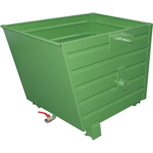 Späne-Stapelkipper BSS mit Siebblecheinsatz, Volumen 0,7 m³, resedagrün eurokraft pro Image