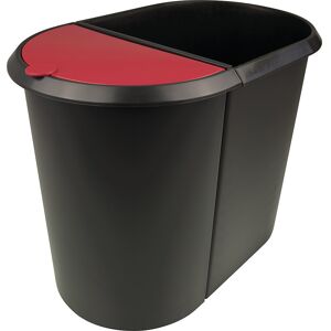 System-Papierkorb, DUO, Deckel rot, Korpus schwarz, VE 2 Stk helit Image