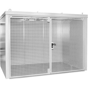 Gasflaschencontainer, feuerbeständig, für 60 Flaschen mit Ø 230 mm, weiß eurokraft pro Image