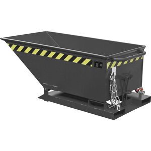 Späne-Kippmulde, niedrige Bauform, Volumen 250 Liter, schwarzgrau eurokraft pro Image