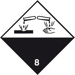 Gefahrgutaufkleber, Ätzende Stoffe (Gefahr der Klasse 8), ohne Text, VE 500 Stk, weiß, ab 20 VE ratioform Image