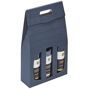 Flaschen-Geschenkträger mit Tragegriff, Innen-LxBxH 270 x 90 x 365 mm, blau, ab 8 Stk ratioform Image