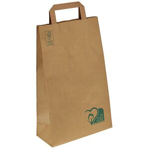 Papiertragetasche, recyceltes Papier, braun, VE 250 Stk, LxBxH 220 x 105 x 360 mm, 70 g/m² ratioform terra Image