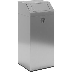 Edelstahl-Abfallsammler, für innen und außen, Volumen 76 l, BxHxT 380 x 890 x 380 mm, mit Edelstahl-Innenbehälter VAR Image