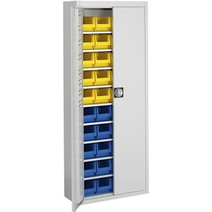 Magazinschrank mit Sichtlagerkästen, HxBxT 1740 x 680 x 280 mm, einfarbig, grau, 40 Kästen mauser Image