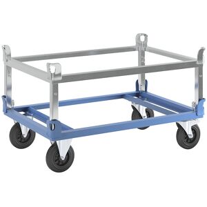 Paletten-Fahrgestell mit Aufsetzrahmen, Tragfähigkeit 500 kg, blau eurokraft pro Image