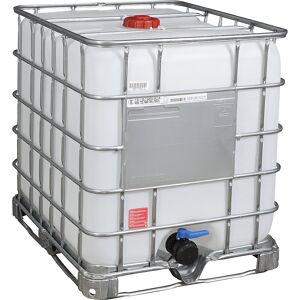 kaiserkraft IBC-Container RECOBULK, UN-Zulassung, Volumen 1000 l, auf Stahlrahmen-Palette, NW Öffnung 150 mm / NW Auslauf 80 mm Image