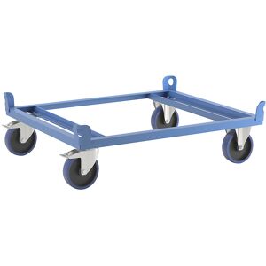 Fahrgestell aus Stahl, für Industriepaletten, Tragfähigkeit 1000 kg, Ladehöhe 280 mm, blau eurokraft pro Image