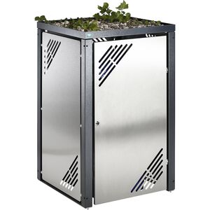 Mülltonnenbox mit Pflanzdeckel, abschließbar, Grundelement, Edelstahl VAR Image