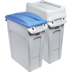 Wertstoffsortierstation, 2er-Set SLIM JIM®, 2 x 60 l, Schwingdeckel/Papiereinwurf, grau Rubbermaid Image