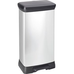 kaiserkraft Tretmülleimer DECOBIN, eckig, Volumen 50 l, HxBxT 730 x 395 x 292 mm, silber Image