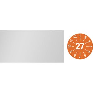 kaiserkraft Kabelprüfplakette, Jahresplakette, LxH 60 x 20 mm, 27, orange Image