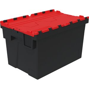 kaiserkraft Mehrweg-Stapelbehälter, LxBxH 600 x 400 x 367 mm, schwarz/rot Image