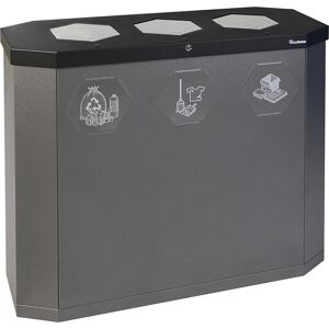 kaiserkraft Wertstoffsammler Sixco swing, Volumen 3 x 45 l, eisenglimmer Image