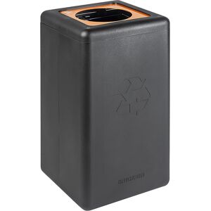 kaiserkraft Wertstoffsammler BrickBin, Inhalt 65 l, schwarz, Deckel orange Image