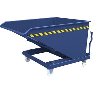 kaiserkraft Kippbehälter, mit Scheren-Kipp-Mechanismus, Volumen 500 l, enzianblau RAL 5010 Image