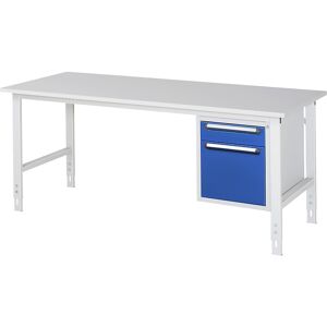 kaiserkraft Arbeitstisch mit Schubladenschrank, Unterbau-Container mit 2 Schubladen 1 x 120, 1 x 360 mm, BxT 2000 x 800 mm, M-Platte, Stärke 22 mm Image