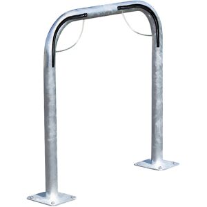 Fahrradständer, einfacher Bügel mit Platte, Metall Mottez Image