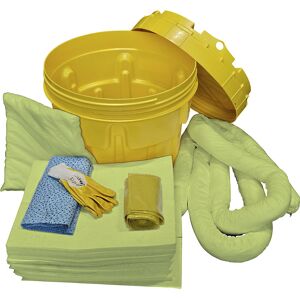 Leckage-Notfallset, in Sicherheitsfass, Bindung 75 l, Ausführung Chemikalien, gelb eurokraft basic Image