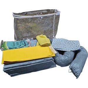 Leckage-Notfallset mit Einweg-Abdichtmatte, Tasche, Abdichtmatte, Vliese, Bindung 20 l, Ausführung Öl, blau eurokraft basic Image