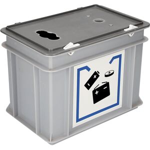 kaiserkraft Altbatterie-Sammelbox, mit Deckel und Einwurföffnung, Volumen 9 l, LxBxH 300 x 200 x 230 mm Image
