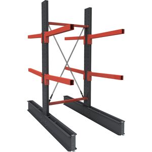 kaiserkraft Kragarmregal Igor Superschwer, doppelseitig, HxB 3000 x 1200 mm, Abstand 2000 mm, Grundregal Image