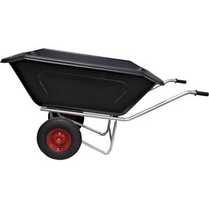 kaiserkraft Kompaktkarre mit verzinktem Untergestell, Luftreifen, 350 l, LxB 1800 x 860 mm Image