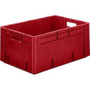 kaiserkraft Schwerlast-Euro-Behälter, Polypropylen, Volumen 50 l, LxBxH 600 x 400 x 270 mm, Wände geschlossen, Boden geschlossen, rot, VE 2 Stk Image