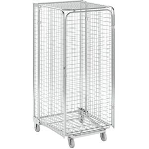 kaiserkraft Rollbehälter, 5-seitig, LxB 810 x 720 mm, nestbar, abschließbar, Gitterhöhe 1450 mm Image