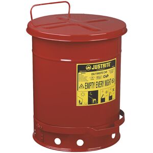 Brandschutzbehälter, Stahlblech, rund, mit Pedal, Volumen 34 l Justrite Image
