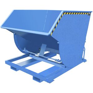 Kippbehälter, schmale Ausführung, Volumen 2,0 m³, Traglast 3000 kg, blau RAL 5012 eurokraft pro Image