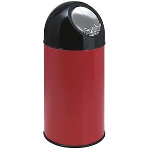 kaiserkraft Push-Mülleimer, Stahl, Volumen 40 l, verzinkter Innenbehälter, rot, ab 2 Stk Image