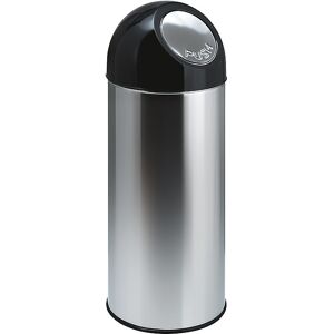 kaiserkraft Push-Mülleimer, Stahl, Volumen 55 l, verzinkter Innenbehälter, Edelstahl Image