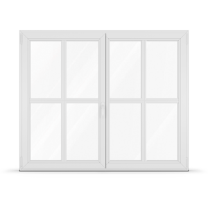 Zweiflügelige Fenster mit Sprossen, Kunststoff, aluplast IDEAL® 4000, Weiss, 1200x800 mm, Helima Sprossen, nach Mass Image