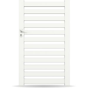 Gardengate Gartentor, Weiss RAL 9016, Einzeltor, Modell Bern, Aluminium, Weiss, flexible Befestigungssysteme, individuell konfigurierbar Image