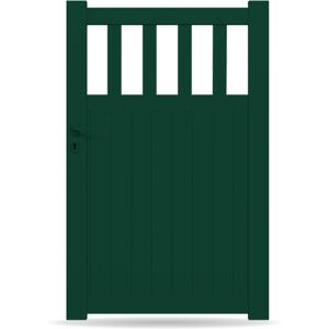 Gardengate Gartentor, Moosgrün RAL 6005, Einzeltor, Modell Schlieren, Aluminium, Weiss, flexible Befestigungssysteme, individuell konfigurierbar Image