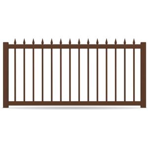 Gardengate Zaun, Aluminium, Holzoptik Braun, Eiche dunkel Dekor, Modell Chur, flexible Befestigungssysteme, Zaunelement individuell konfigurierbar Image