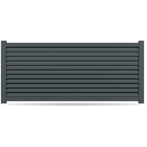 Gardengate Zaun, Aluminium, Anthrazit, Modell Wettingen, flexible Befestigungssysteme, Zaunelement individuell konfigurierbar Image
