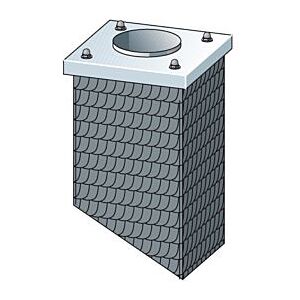 Bertrams Camino-fix Stülpkopf 02SKS1-27 Höhe 1,25 m, Innenmaß 270/270 mm, Typ Schiefer, mit Abdeckung Image