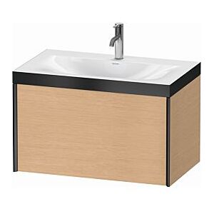 Duravit XViu Waschtisch-Unterschrank XV4610OB212P 80x48cm, 1 Auszug, 1 Hahnloch, schwarz matt, Rahmen P, eiche gebürstet Image