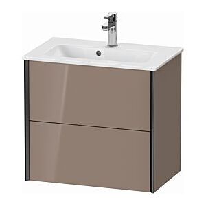 Duravit XViu Waschtisch-Unterschrank XV41780B286 61 x 56 x 39 cm, cappucino hochglanz, 2 Schubkästen, wandhängend, schwarz matt Image