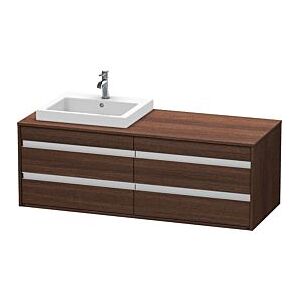 Duravit Ketho Waschtisch-Unterschrank KT6757L5353 140x55x49,6cm, für Einbauwaschtisch, 4 Schubkästen, Ausschnitt links, kastanie dunkel Image