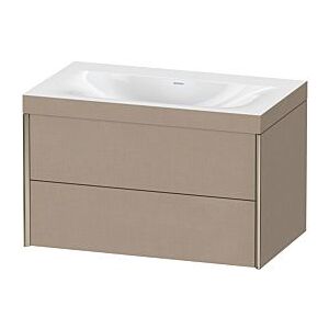 Duravit XViu Waschtisch-Unterschrank XV4615NB175C 80x48cm, 2 Schubkästen, ohne Hahnloch, champagner matt, Rahmen C, leinen Image