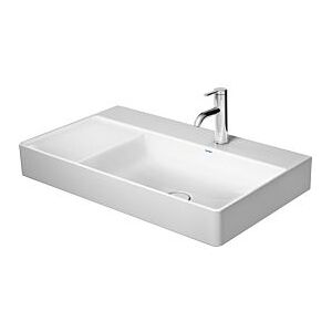Duravit DuraSquare Möbel-Waschtisch asymmetrisch 23498000701 80x47cm, ohne Überlauf, mit Hahnlochbank, Becken rechts, ohne Hahnloch, weiß WonderGliss Image