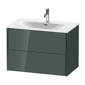 Duravit XViu Waschtisch-Unterschrank XV41340B238 81 x 55,7 x 48 cm, dolomiti grey hochglanz, 2 Schubkästen, schwarz matt Image