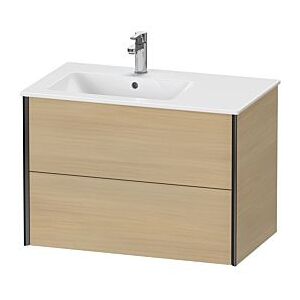 Duravit XViu Waschtisch-Unterschrank XV41580B271 81x48x56cm, 2 Schubkästen, Becken links, schwarz matt, mediterrane eiche Image