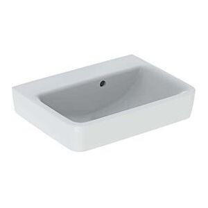 Geberit Renova Plan Handwaschbecken 501630001 50x38cm, ohne Hahnloch, mit asymetrischem Überlauf, weiß Image